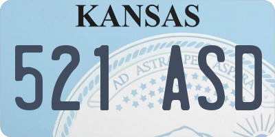 KS license plate 521ASD