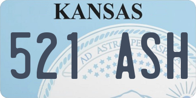 KS license plate 521ASH