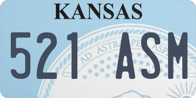 KS license plate 521ASM