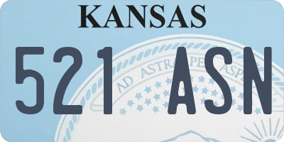 KS license plate 521ASN