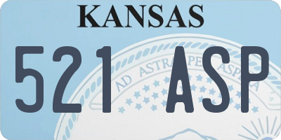 KS license plate 521ASP