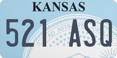 KS license plate 521ASQ