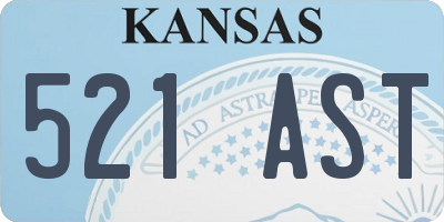 KS license plate 521AST