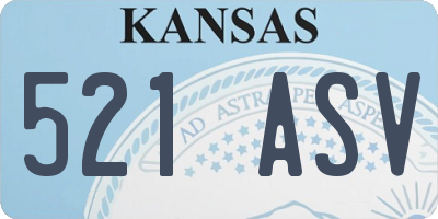 KS license plate 521ASV