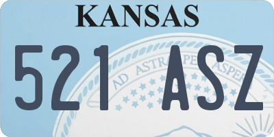 KS license plate 521ASZ