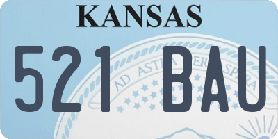 KS license plate 521BAU