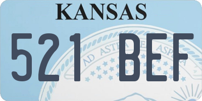 KS license plate 521BEF