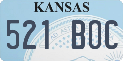 KS license plate 521BOC