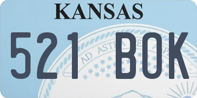 KS license plate 521BOK
