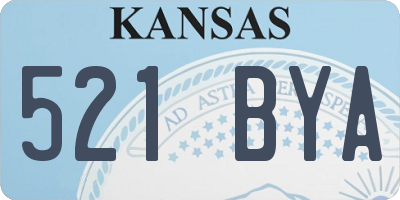 KS license plate 521BYA