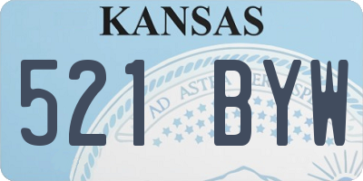 KS license plate 521BYW