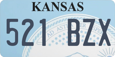KS license plate 521BZX