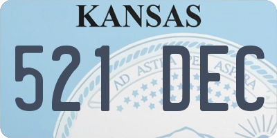 KS license plate 521DEC