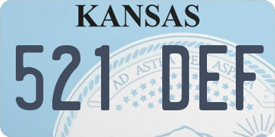 KS license plate 521DEF