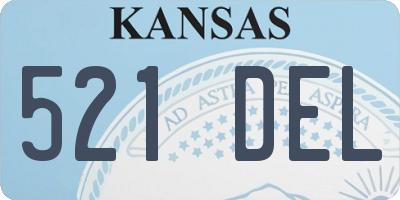KS license plate 521DEL