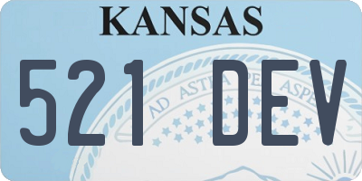 KS license plate 521DEV
