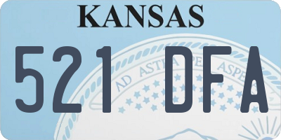 KS license plate 521DFA