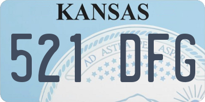 KS license plate 521DFG