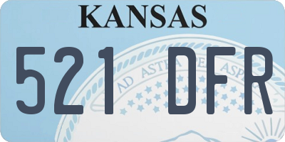 KS license plate 521DFR