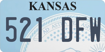 KS license plate 521DFW