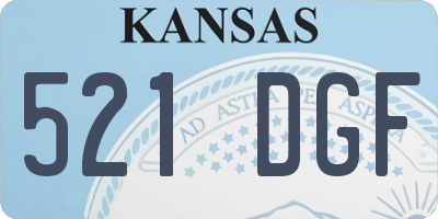 KS license plate 521DGF