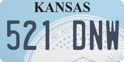 KS license plate 521DNW