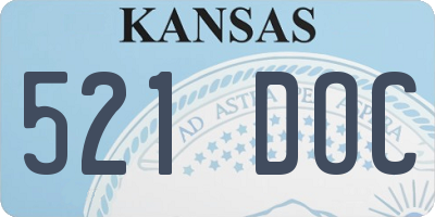 KS license plate 521DOC
