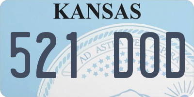 KS license plate 521DOD