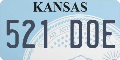 KS license plate 521DOE