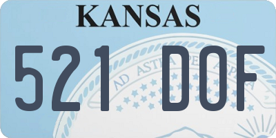 KS license plate 521DOF