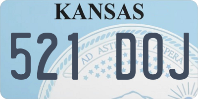 KS license plate 521DOJ