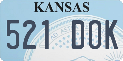 KS license plate 521DOK