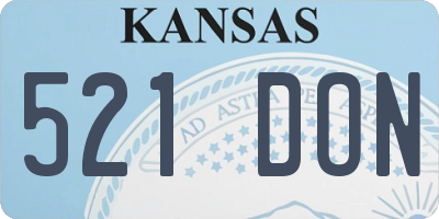 KS license plate 521DON