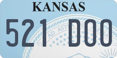KS license plate 521DOO