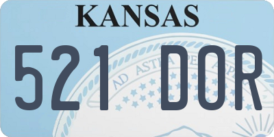 KS license plate 521DOR