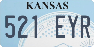 KS license plate 521EYR