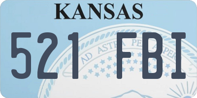 KS license plate 521FBI