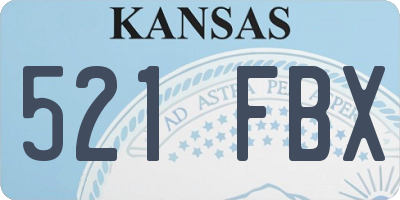 KS license plate 521FBX