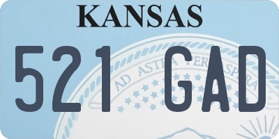 KS license plate 521GAD