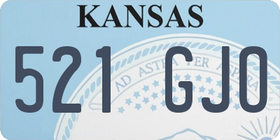 KS license plate 521GJO