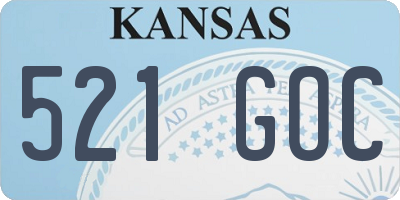KS license plate 521GOC