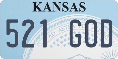 KS license plate 521GOD