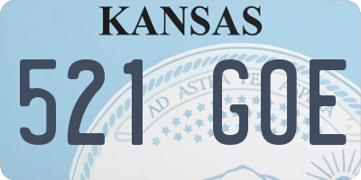 KS license plate 521GOE