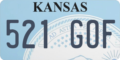 KS license plate 521GOF