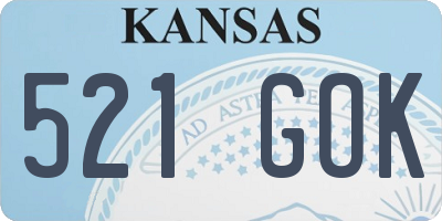 KS license plate 521GOK