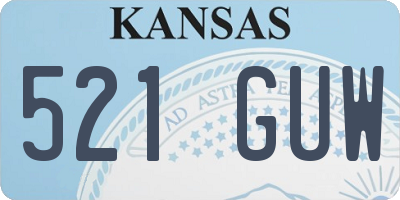 KS license plate 521GUW