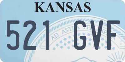 KS license plate 521GVF