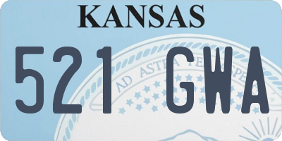 KS license plate 521GWA