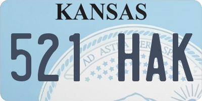 KS license plate 521HAK