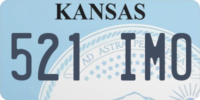 KS license plate 521IMO